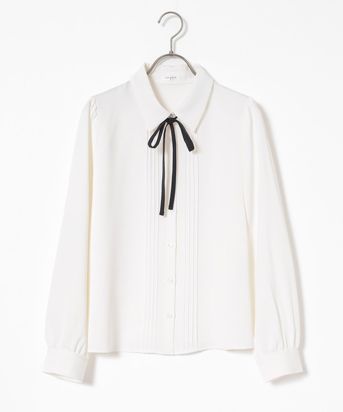 Honeys（ハニーズ）の「リボン付ブラウス（シャツ/ブラウス・レディース・ベージュ/ホワイト・L/M/SS/LL/S）」の13枚目の写真