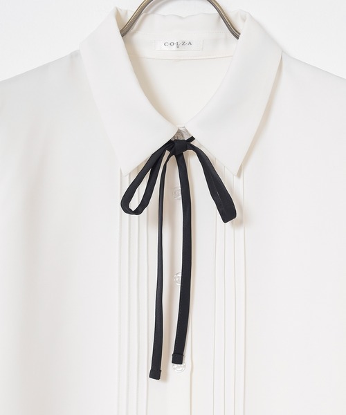 Honeys（ハニーズ）の「リボン付ブラウス（シャツ/ブラウス・レディース・ベージュ/ホワイト・L/M/SS/LL/S）」の15枚目の写真