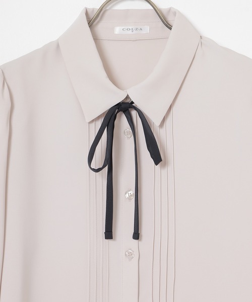 Honeys（ハニーズ）の「リボン付ブラウス（シャツ/ブラウス・レディース・ベージュ/ホワイト・L/M/SS/LL/S）」の17枚目の写真