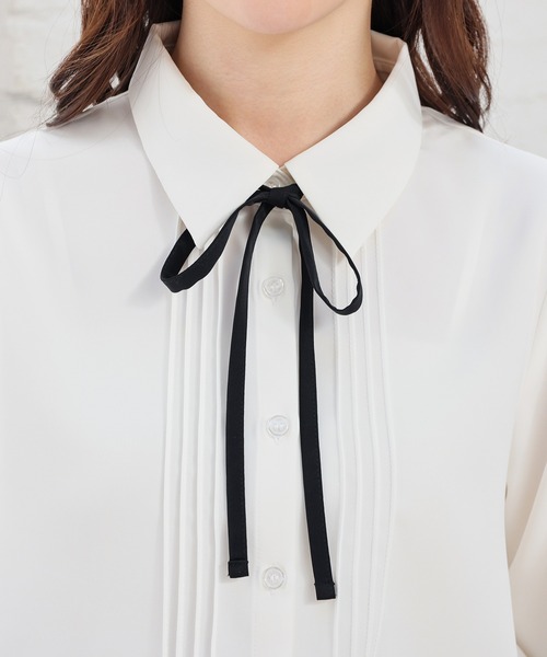 Honeys（ハニーズ）の「リボン付ブラウス（シャツ/ブラウス・レディース・ベージュ/ホワイト・L/M/SS/LL/S）」の21枚目の写真