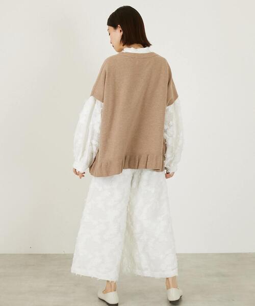 LOGEMENT DE CLAIRE(ロジュモンドクレール)の「【LOURMARIN】フリンジジャガードキュロットパンツ(その他パンツ・レディース・ブラック・2)」の4枚目の写真