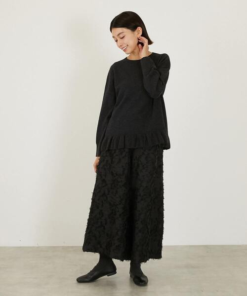 LOGEMENT DE CLAIRE(ロジュモンドクレール)の「【LOURMARIN】フリンジジャガードキュロットパンツ(その他パンツ・レディース・ブラック・2)」の17枚目の写真