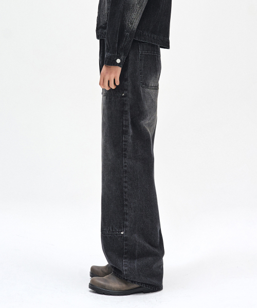 DECET(デケト)の「Double Knee Fatigue Wide Jeans DCPT052BlackA(デニムパンツ・レディース・その他・26/28/30/32/34)」の5枚目の写真