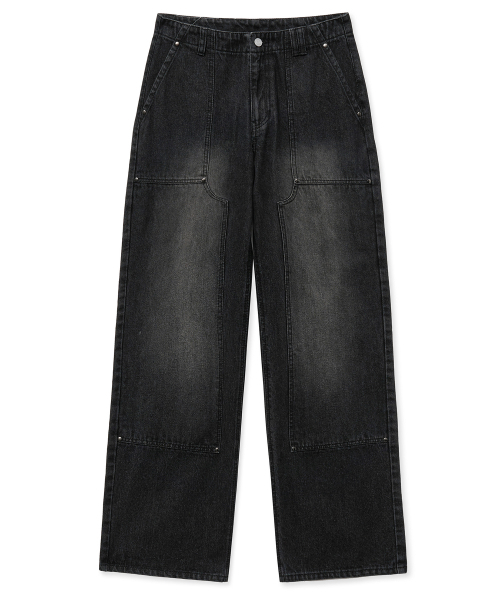 DECET(デケト)の「Double Knee Fatigue Wide Jeans DCPT052BlackA(デニムパンツ・レディース・その他・26/28/30/32/34)」の7枚目の写真
