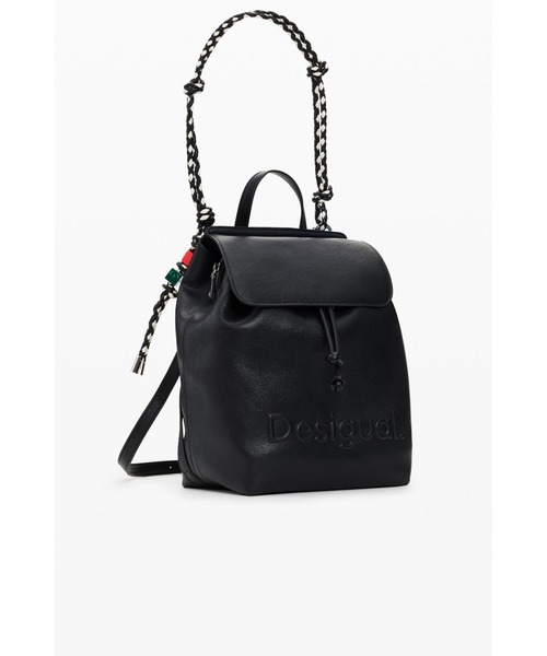 Desigual（デシグアル）の「ロゴ編み込みストラップリュック（バックパック/リュック・レディース・ブラック・FREE）」の3枚目の写真