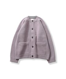 Annette Superfine Wool Heavy Rib Knit Cardigan Lavender