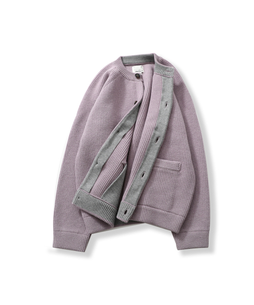 HORLISUN(ホーリーサン)の「Annette Superfine Wool Heavy Rib Knit Cardigan Lavender(カーディガン/ボレロ・レディース・その他・LARGE/MEDIUM)」の4枚目の写真