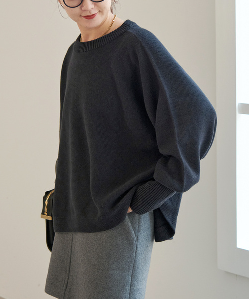 バルキーヤーンドルマンロングリブニット Spick & Span｜《WEB限定 / 追加》 バルキーヤーンドルマンロング