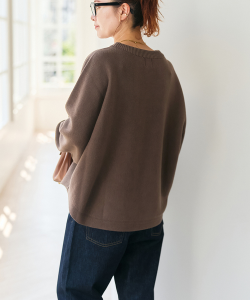 Spick & Span(スピックアンドスパン)の「《WEB限定 / 追加》バルキーヤーンドルマンロングリブニット(ニット/セーター・レディース・ブラウン系その他/ブラック・FREE)」の17枚目の写真