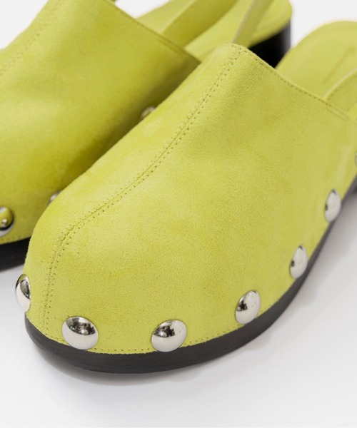MAISON SPECIAL(メゾンスペシャル)の「Volume Studded Wood Clogs/ボリュームスタッズウッドサボ(その他シューズ・レディース・ライム/ピンク/ブラック・38/37/36)」の8枚目の写真