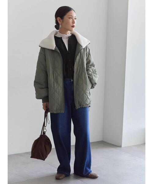 セール】衿ボアキルトジャケット（ノーカラージャケット）｜Samansa