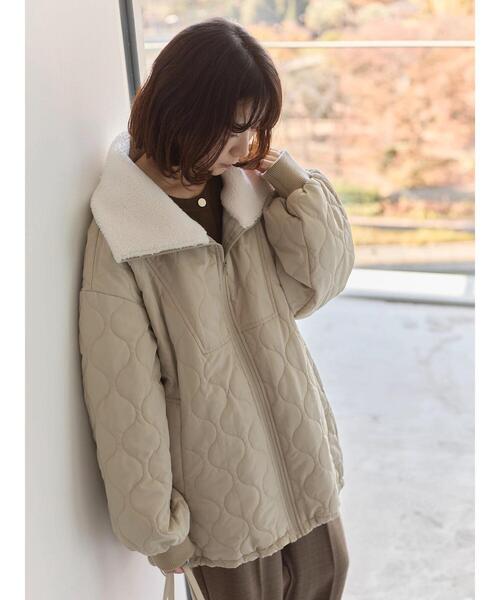 セール】衿ボアキルトジャケット（ノーカラージャケット）｜Samansa