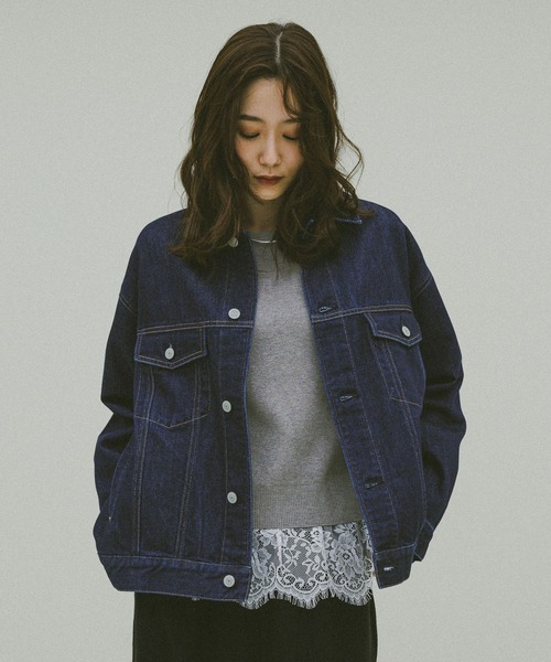 GLOBAL WORK(グローバルワーク)の「GOODデニムジャケット/601265(デニムジャケット・レディース・ライトブルー/ブルー/ネイビー・MEDIUM/LARGE)」の1枚目の写真