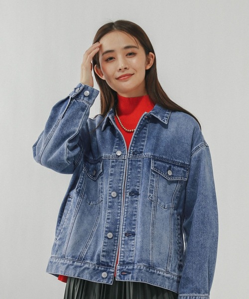 GLOBAL WORK(グローバルワーク)の「GOODデニムジャケット/601265(デニムジャケット・レディース・ライトブルー/ブルー/ネイビー・MEDIUM/LARGE)」の7枚目の写真