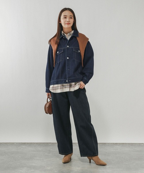 GLOBAL WORK(グローバルワーク)の「GOODデニムジャケット/601265(デニムジャケット・レディース・ライトブルー/ブルー/ネイビー・MEDIUM/LARGE)」の9枚目の写真