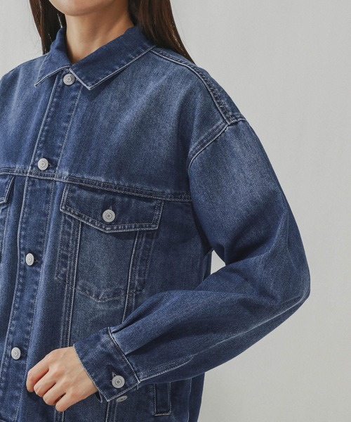 GLOBAL WORK(グローバルワーク)の「GOODデニムジャケット/601265(デニムジャケット・レディース・ライトブルー/ブルー/ネイビー・MEDIUM/LARGE)」の22枚目の写真