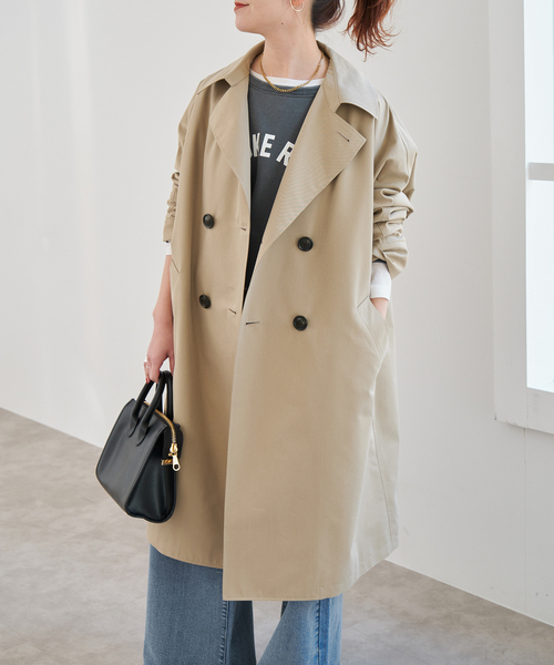 Spick & Span（スピックアンドスパン）の「《新色あり / 追加》TICCA / ティッカ テントトレンチコート（トレンチコート・レディース・ネイビー/ベージュ・MEDIUM）」の6枚目の写真