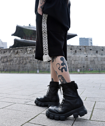 エスニックフラットロープショートパンツブラック