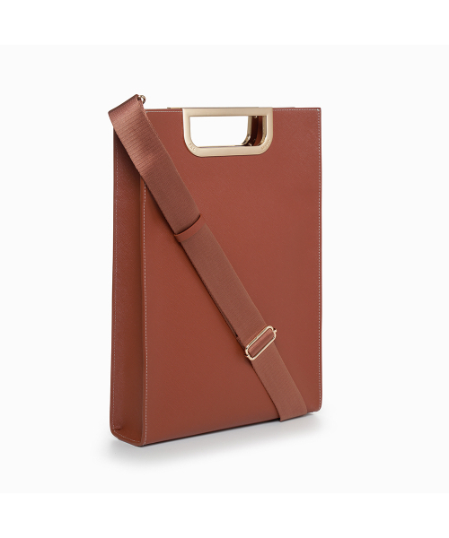 PROXY.L(プロキシエル)の「Metal Grip Slim Briefcase (Brown/Gold)(ビジネスバッグ・メンズ・その他・FREE)」の1枚目の写真