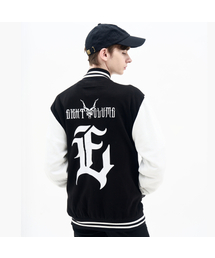 EIGHTVOLUME（エイトボリューム）の「EV Kudu Skull Varsity Jacket (Black/White)（スタジャン）」