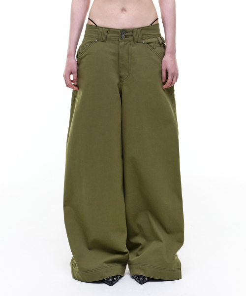 OPUS 0012(オーパス0012)の「Op. 08 MELTED COTTON PANTS KHAKI(その他パンツ・レディース・その他・SMALL/MEDIUM/LARGE/X-SMALL)」の2枚目の写真