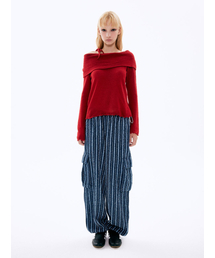 VISUS（ヴィスシュ）の「LACE DENIM PARACHUTE PANTS_BLUE（スウェットパンツ）」