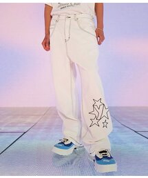 youthbath（ユースバース）の「WIDE Y STAR DENIM_WHITE（デニムパンツ）」
