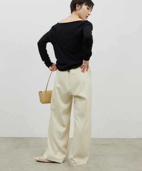 GALLARDAGALANTE（ガリャルダガランテ）の「【美シルエット】【手洗い可】タックワイドパンツ２（その他パンツ・レディース・オフホワイト/ブラック/グレー系その他・0/1）」の11枚目の写真