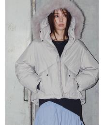 Te chichi | 【宮本茉由着用】フードショートダウンジャケット(ノーカラージャケット)