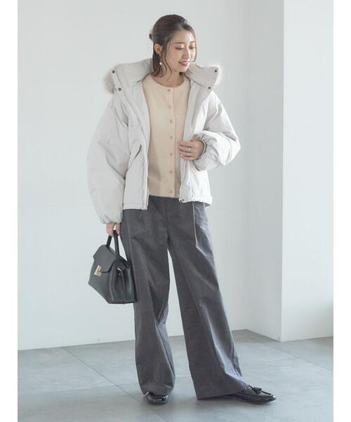 Te chichi（テチチ）の「【宮本茉由着用】フードショートダウンジャケット（ノーカラージャケット・レディース・シルバーグレー/カーキ/ブラック・F）」の11枚目の写真