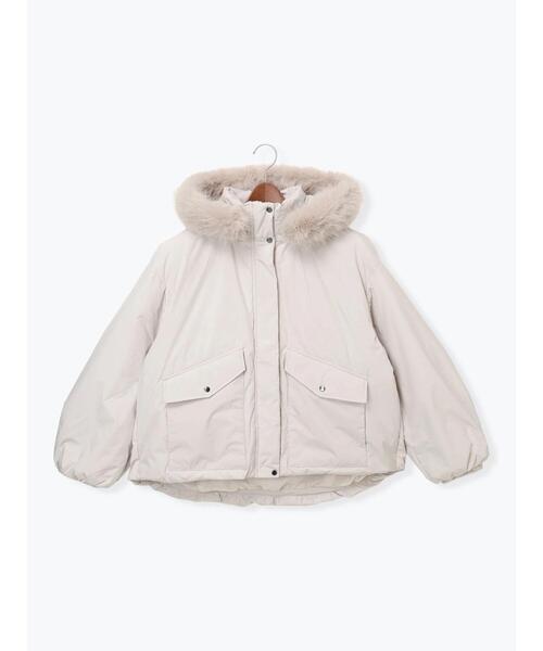 セール】【宮本茉由着用】フードショートダウンジャケット（ノーカラー