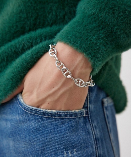 AZUL by moussy（アズールバイマウジー）の「ANCHOR CHAIN BRACELET（ブレスレット・メンズ・ゴールド/アンティークシルバー/ブラック/シルバー・FREE）」の3枚目の写真