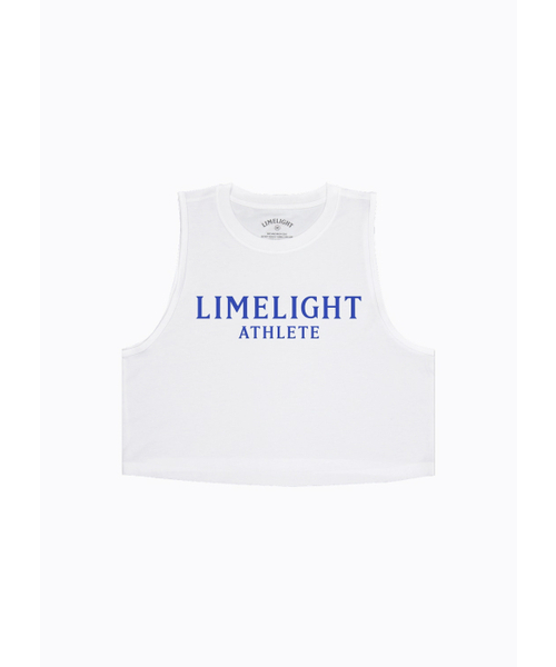 LIMELIGHT APPAREL(ライムライトアパレル)の「アスリット レディース クロップスリーブレス (ホワイト/ブルー)(Tシャツ/カットソー・レディース・その他・SMALL/MEDIUM/LARGE)」の3枚目の写真