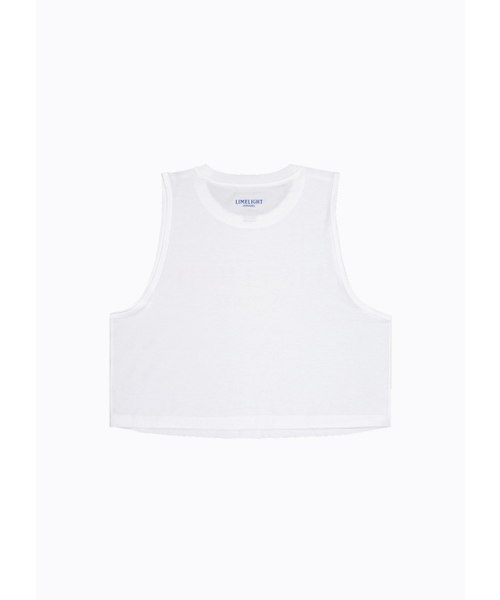 LIMELIGHT APPAREL(ライムライトアパレル)の「アスリット レディース クロップスリーブレス (ホワイト/ブルー)(Tシャツ/カットソー・レディース・その他・SMALL/MEDIUM/LARGE)」の2枚目の写真