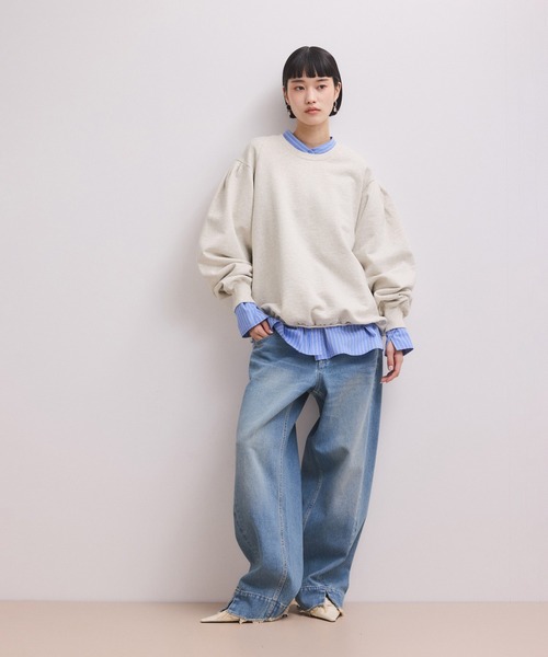 ADAM ET ROPE'（アダムエロペ）の「【WEB限定】ボリュームスリーブスウェット（スウェット・レディース・オフホワイト/ホワイト系その他5/ブラック/ピンク・FREE）」の7枚目の写真