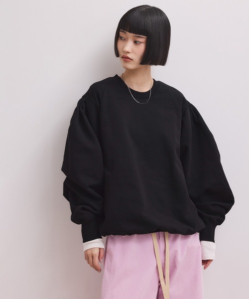 ADAM ET ROPE'（アダムエロペ）の「【WEB限定】ボリュームスリーブスウェット（スウェット・レディース・オフホワイト/ホワイト系その他5/ブラック/ピンク・FREE）」の16枚目の写真