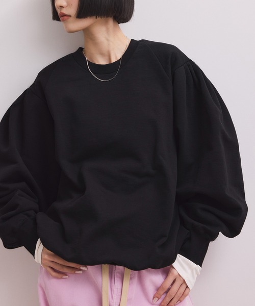 ADAM ET ROPE'（アダムエロペ）の「【WEB限定】ボリュームスリーブスウェット（スウェット・レディース・オフホワイト/ホワイト系その他5/ブラック/ピンク・FREE）」の17枚目の写真