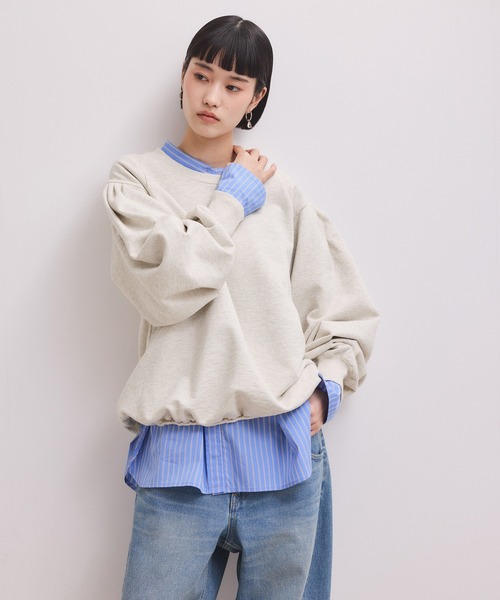 ADAM ET ROPE'（アダムエロペ）の「【WEB限定】ボリュームスリーブスウェット（スウェット・レディース・オフホワイト/ホワイト系その他5/ブラック/ピンク・FREE）」の18枚目の写真