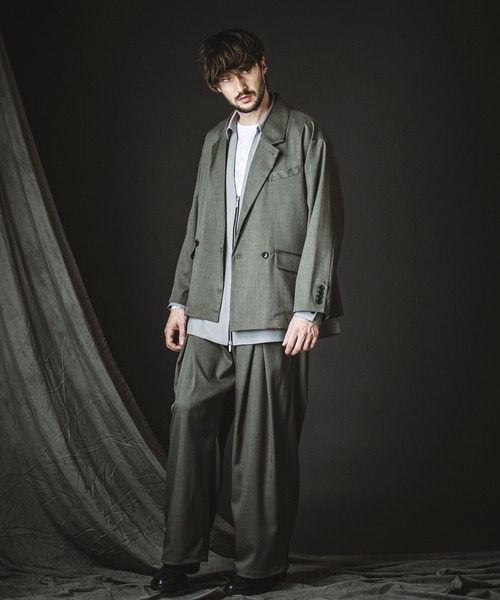 NO ID.(ノーアイディ)の「【NO ID.】2-Way Cross Tuck Easy Wide Trousers / 2ウェイ クロス タック イージー ワイド トラウザーズ(スラックス・メンズ・グレー/ブラック・2/1)」の8枚目の写真