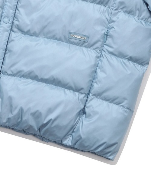COVERNAT（カバーナット）の「RDS WOMEN'S COVERLITE COLLARLESS DOWN JUMPER（ダウンジャケット/コート・レディース・ライトブルー/アイボリー・MEDIUM/SMALL）」の17枚目の写真