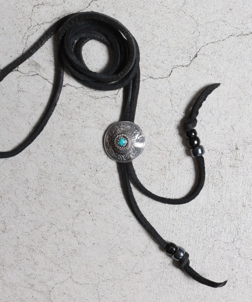 VIVIFY（ビビファイ）の「シルバー925/ネックレス/ループタイ/Phoenix 50 Sen Coin Loop Tie with Stone 古銭（ネックレス・メンズ・ターコイズブルー・FREE）」の3枚目の写真