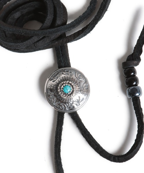VIVIFY（ビビファイ）の「シルバー925/ネックレス/ループタイ/Phoenix 50 Sen Coin Loop Tie with Stone 古銭（ネックレス・メンズ・ターコイズブルー・FREE）」の4枚目の写真