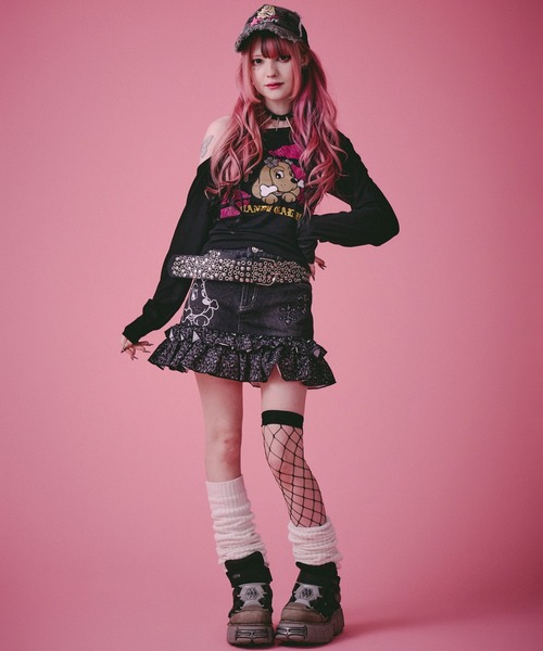 GALFY(ガルフィー)の「GALFY-GALちゃんフリフリスカート(スカート・レディース・インディゴブルー/ブラック/サックスブルー・FREE)」の4枚目の写真