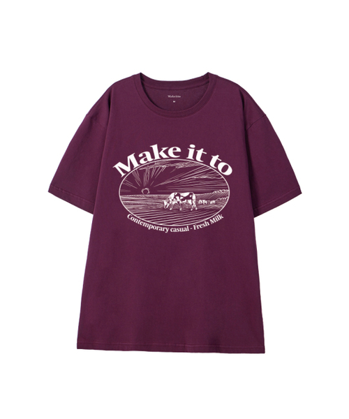 MAKEITTO（メイキット）の「[FRESH MILK] CREW NECK TEE_WINE（Tシャツ/カットソー・メンズ・その他・MEDIUM/LARGE/X-LARGE/XX-LARGE）」の2枚目の写真