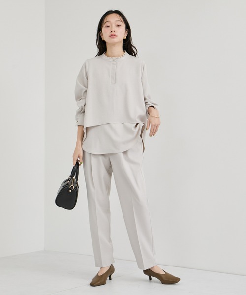 ADAM ET ROPE'（アダムエロペ）の「ビンテージライクツイルテーパードパンツ（スラックス・レディース・ライトグレー/チャコールグレー/ネイビー・FREE）」の18枚目の写真