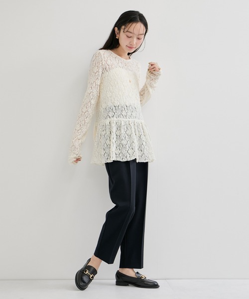 ADAM ET ROPE'（アダムエロペ）の「ビンテージライクツイルテーパードパンツ（スラックス・レディース・ライトグレー/チャコールグレー/ネイビー・FREE）」の22枚目の写真