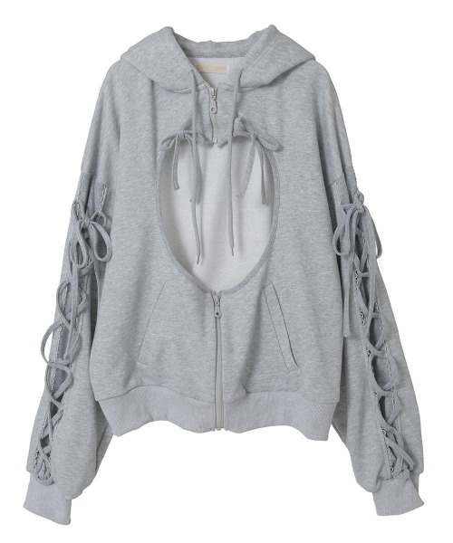 Candy Stripper（キャンディストリッパー）の「HEART HOLE フーディー（パーカー・レディース・ピンク/ヘザーグレー/ブラック・FREE）」の12枚目の写真