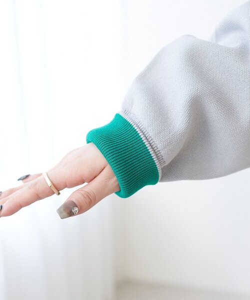 DISCOAT（ディスコート）の「【Enlude】スウェットライク配色クルーカーディガン（カーディガン/ボレロ・レディース・ネイビー/チャコールグレー/グレー/レッド/ベージュ・FREE）」の18枚目の写真