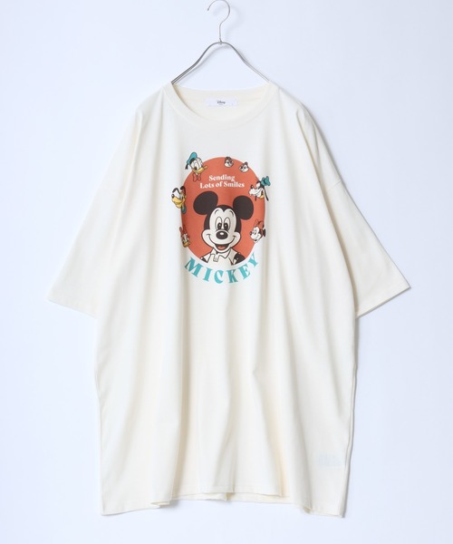 セール】Disney（ディズニー）フロントサークルプリント ビッグTシャツ