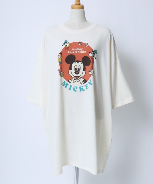 Disney（ディズニー）フロントサークルプリント ビッグTシャツ